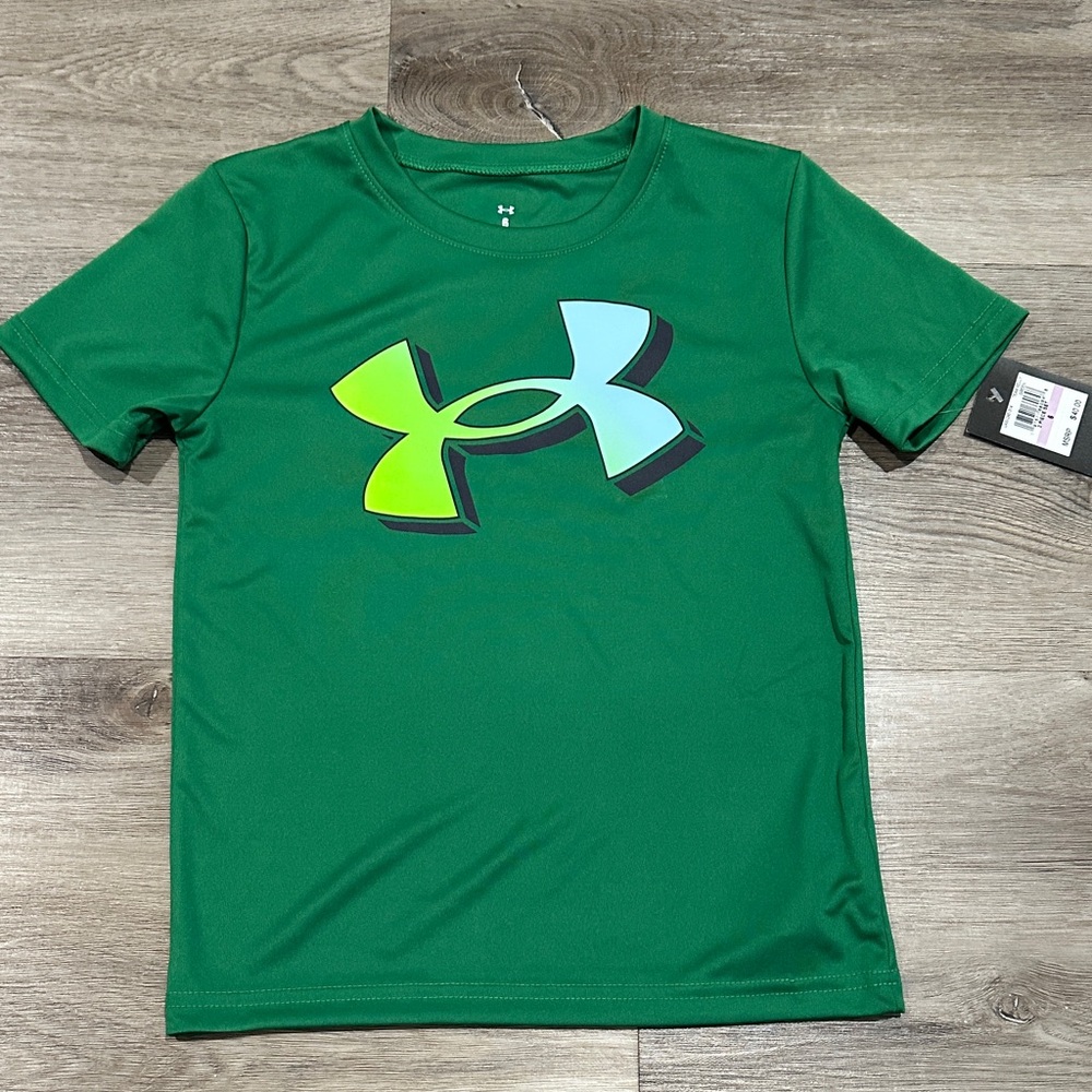 Under Armour Kids' Green and Blue Logo Tee